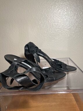 Brian Atwood Black Leather Stiletto